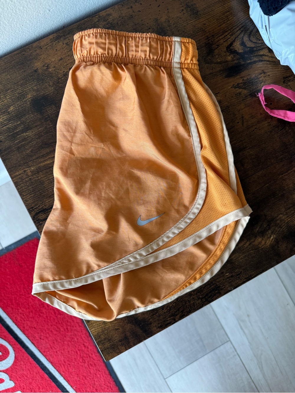 Nike Dri-FIT Tempo Running Shorts Orange Cream Tan Mesh XS Move To Zero